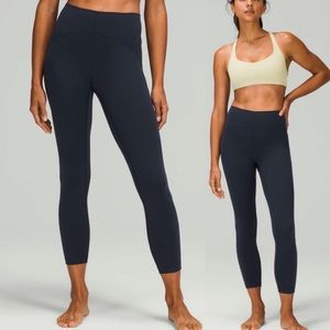 LULULEMON True Navy Instill High-Rise 7/8 Tight Leggings 25" - Size 8